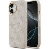 Guess PU Leather 4G Gold Frame MagSafe zadný kryt pre iPhone 17 Pink