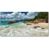 Foto obraz sklo tvrzené pláž Seychely 100x50 cm