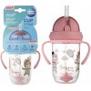 Canpol Babies nevylievací hrnček so slamkou a závažím Bonjour Paris ružový 270 ml