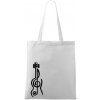 Husľový kľúč gitara - Taška bavlnená - 42 x 38 cm ( Biela )