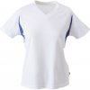 James & Nicholson Dámske športové tričko s krátkym rukávom JN316 Bílá královská modrá
