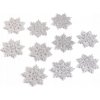 Snehová vločka Stoklasa, filcová s brokátom, priemer 40 mm, 10 kusov