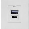 NOEN USB x2 - typ A+C, duálny modulárny port 45x45mm s USB nabíjačkou, 2,1A 5VDC, biela