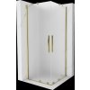 MEXEN/S - Velar Duo sprchovací kút, posuvné dvere 80 x 80, dekor, zlato 871-080-080-32-50