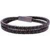 Nefertitis Pánsky čiernohnedý kožený wrap náramok NF35979 - obvod cca 41,5 cm