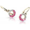 Cutie Jewellery Zlaté detské náušnice C2154-10-X-1 fuchsiová