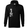 Husľový kľúč gitara - Mikina pánska Cape s kapucňou - 4XL ( Čierna )