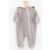 Dojčenský mušelínový overal s kapucňou New Baby Comfort clothes sivá 56 (0-3m)