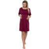 Be MaaMaa Dámska tehotenská/dojčiaca nočná košeľa Luna, bordo, veľ. XL, XL (42)