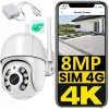 Vonkajšia otočná kamera na SIM kartu 4G 4K 8Mp ICSEE smart biela