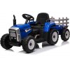 mamido Elektrický traktor s vlečkou modrý