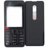 Nokia 301 čierny predný panel LCD rám, krycí prvok