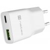 Univerzálna USB nabíjačka Natec RIBERA GaN SLIM, 20 W, 1X USB-A + 1X USB-C, Biela NUC-2376