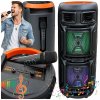 Bezdrôtový Bluetooth mikrofón s reproduktorom karaoke 60 cm 40W (Bezdrôtový Bluetooth reproduktor karaoke 40W Prenosný reproduktor s mikrofónom, LED podsvietením, FM rádiom a USB prehrávaním)