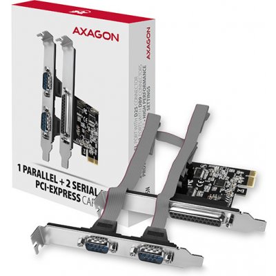AXAGON PCEA-PSN, PCIe řadič - 1x paralelní (LPT) + 2x sériový port (RS232) 250 kbps, vč. LP PCEA-PSN