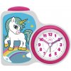 Detský netikajúci tichý sweep budík JVD SRP163.2, jednorožec