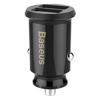 Baseus Grain smart autonabíjačka 2x USB 3.1A, čierna (CCALL-ML01)