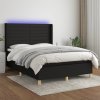 Box spring postel s matrací a LED černá 140x200 cm textil Černý 3138959