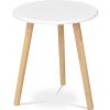 Autronic AF-1142 WT Stôl konferenčný 40x40x45 cm, MDF biela doska, nohy bambus prírodný odtieň