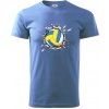 Volejbal lopta v triku - Klasické pánske tričko vyššej gramáže - XS ( Svetlomodrá )