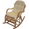 Nábytek PEGAS Houpací křeslo Klasik ratan semambo natural - polstr béžový melír