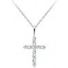 Preciosa Dizajnový strieborný náhrdelník Tender Cross s kubickou zirkóniou Preciosa 5332 00