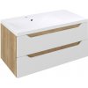 Sapho WAVE umývadlová skrinka 89,7x45x47,8cm, ľavá, biela/dub Alabama SPH WA092-3022