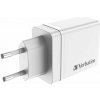 VERBATIM Univerzální adaptér nabíječka CHR-30EU2, 30W, 1x USB-C, 3x USB bílá (49701)