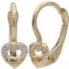 KA CDL181 - Zlaté dievčenské náušnice na patent srdiečka 1.25 g 1.25 g