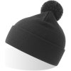 Atlantis Headwear Čepice s bambulí Wind-S Pompom, pletená COT33029467099-dark grey Šedá tmavá UNI