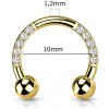 Steel Edge Piercing do ucha z titánu SET23H05-GD Rozmery mm: 1,2*10*3