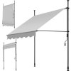 Tectake Upínacia markíza s ručnou kľukou, výškovo nastaviteľná 150 x 180 cm, svetlo sivá