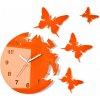 Nástěnné hodiny motýlci Oranžová