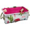 Plátený box na hračky Plameniaky kaktus S