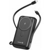 Powerbank Swissten 20000 mAh, PD 20W s integrovanými káblami USB-C a Lightning (kompatibilný s MagSafe) (22013934) čierna