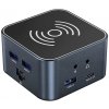 AppleMix Rozbočovač USB WOZINSKY 12v1 - USB-C - s bezdrôtovým nabíjaním - hliník - sivý