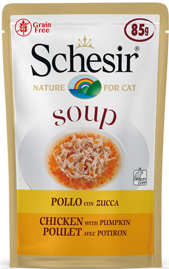 Schesir Cat Soup Kuracie s tekvicou 85 g