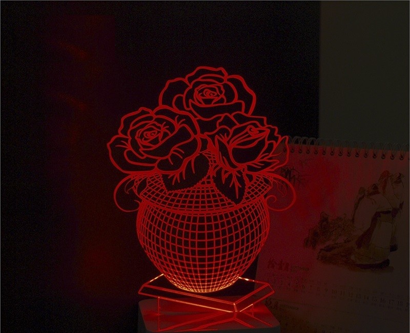 Beling Detská lampa, Ruže, 7 farebná QS364