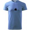 EKG bubeník - Klasické pánske tričko vyššej gramáže - XL ( Svetlomodrá )