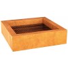 Štvorcové záhradné ohnisko HOGAR z cortenovej ocele Velkosť: Hogar 2 - 100x100x30 / 60kg