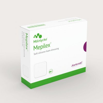 Mepilex Ag 10x21 cm mäkký silikónový bakteriostatický obväz na rany 1x5 ks