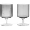 Ferm LIVING Poháre na víno Ripple dymové 2 x 270 ml