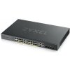 Zyxel GS1920-24HPv2, 28 Port Smart Managed PoE Switch 24x Gigabit Copper PoE and 4x Gigabit dual pers., hybrid mode, 375 Watt PoE GS192024HPV2-EU0101F