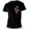 Valach Tričko folklórny kvietok retro Unisex Čierne XL (48-50)