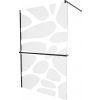 MEXEN/S - KIOTO Sprchová zástena WALK-IN s poličkou a držiakom uterákov 70 x 200, transparent/biely dekor 8 mm, čierna 800-070-121-70-97