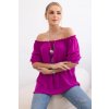 Spanish blouse with decorative sleeves dark purple fuchsiová One size Kesi Włoski 5907302526250