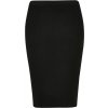 Ladies Rib Knit Midi Skirt - black XS