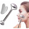 Kovová súprava na masáž tváre Face roller a Gua Sha inSPORTline Comesta Set