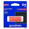 Goodram USB flash disk, USB 3.0 (3.2 Gen 1), 64GB, UME3, oranžový, UME3-0640O0R11, USB A, s krytkou