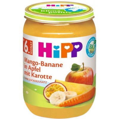 HiPP BIO Jablko s banánom, mangom a mrkvou od 6. mesiaca 190 g